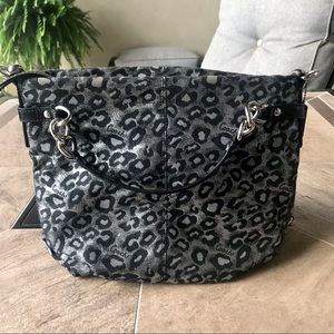 Black Ocelot Coach Shoulder Bag
